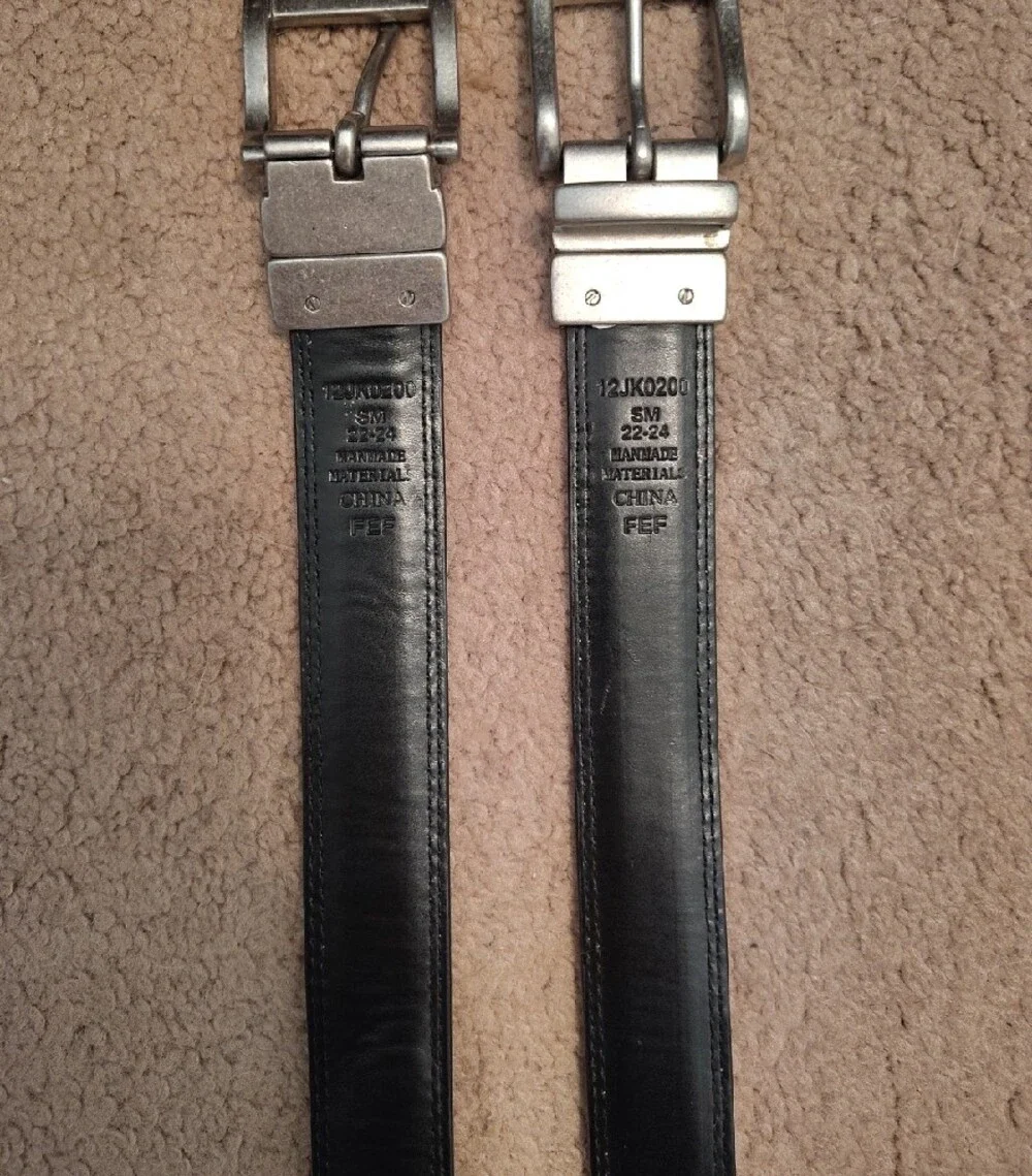 Kids Leather Dress Belts - Brown and Black
